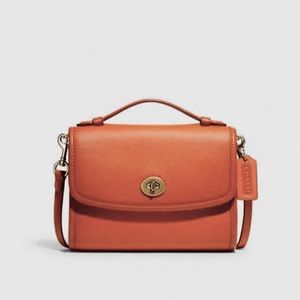 Coach Women's Brass/Gold Hardware Canyon Kip Turnlock Crossbody